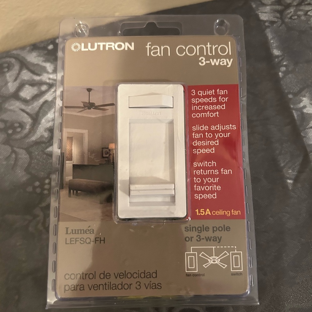 White Fan Control Switch with Modern Design